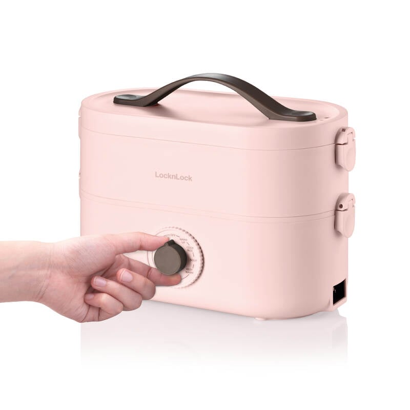 Hộp Cơm Điện - LocknLock Portable Heating Lunch Box 220V, 50Hz, 270W, 1.3L - 2 M&agrave;u (Hồng, Trắng) - EJR211 image number null